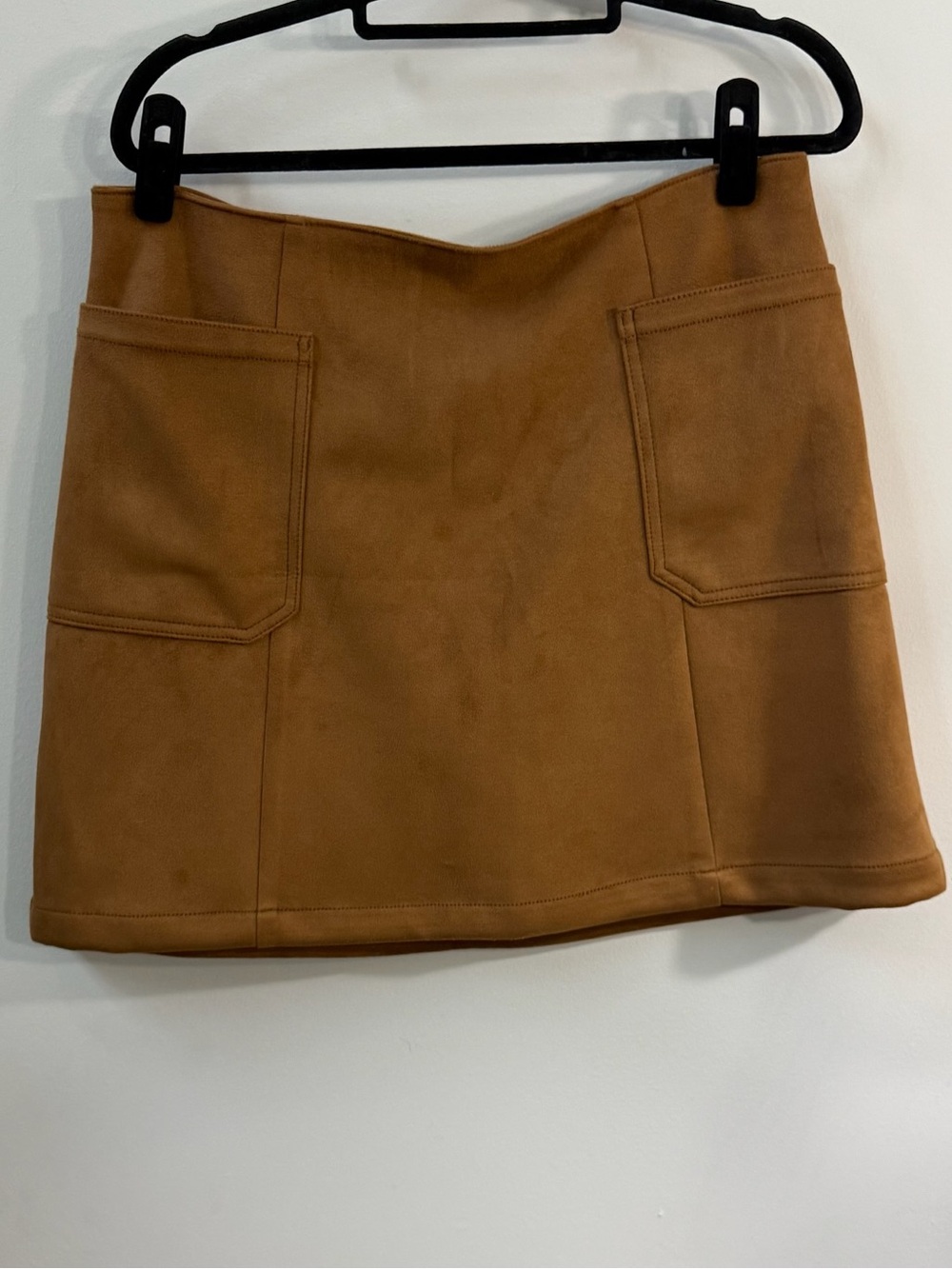 Maurices Cognac Faux Suede Mini Skirt Size 16
